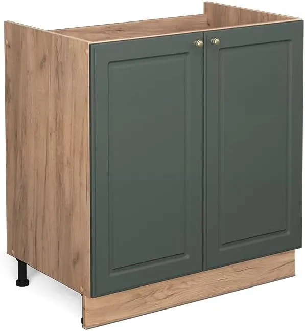 Vicco Armario para Horno Empotrado Fame-Line, Antracita-Oro/Roble Dorado, 60 cm sin encimera