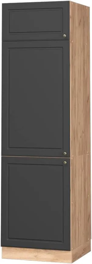 Vicco Armario para Horno Empotrado Fame-Line, Antracita-Oro/Roble Dorado, 60 cm sin encimera