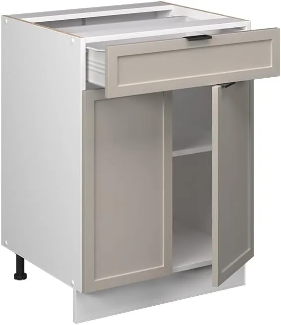 Vicco Armario para Horno Empotrado Fame-Line, Antracita-Oro/Roble Dorado, 60 cm sin encimera